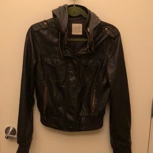 Thread and Supply black faux leather jacket.